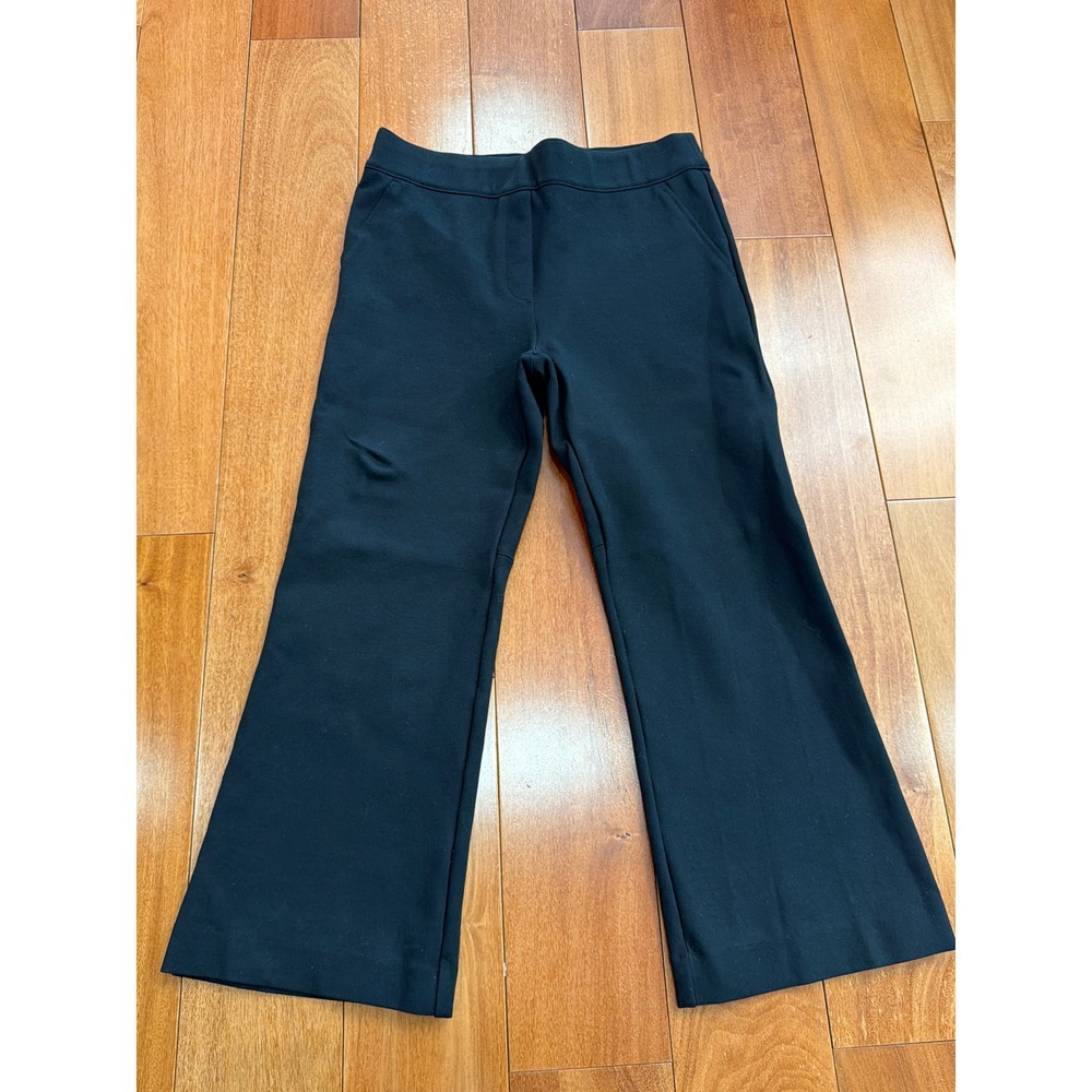 Spanx The Perfect Cropped Pant Women Black Flare Ponte Pull On Trousers Size‎ M